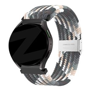 Bandz Samsung Galaxy Watch 6 Classic 47mm gevlochten nylon band (zwart mix)