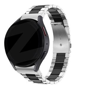 Bandz Samsung Galaxy Watch 6 Classic 47mm stalen band 'Classic' (zilver/zwart)