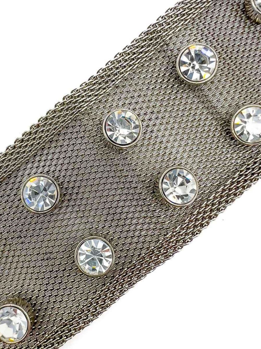 Jennifer Gibson Jewellery Vintage Solitaire Crystal Mesh Strap Bracelet 1990s - Grijs