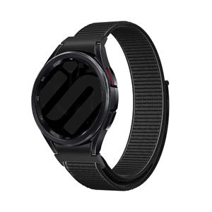 Strap-it Samsung Galaxy Watch 4 44mm 'One push' nylon band (zwart)