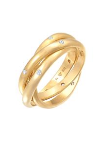 Elli Premium Fingerring Wickelring Trio Basic Topas 925 Silber, Twisted