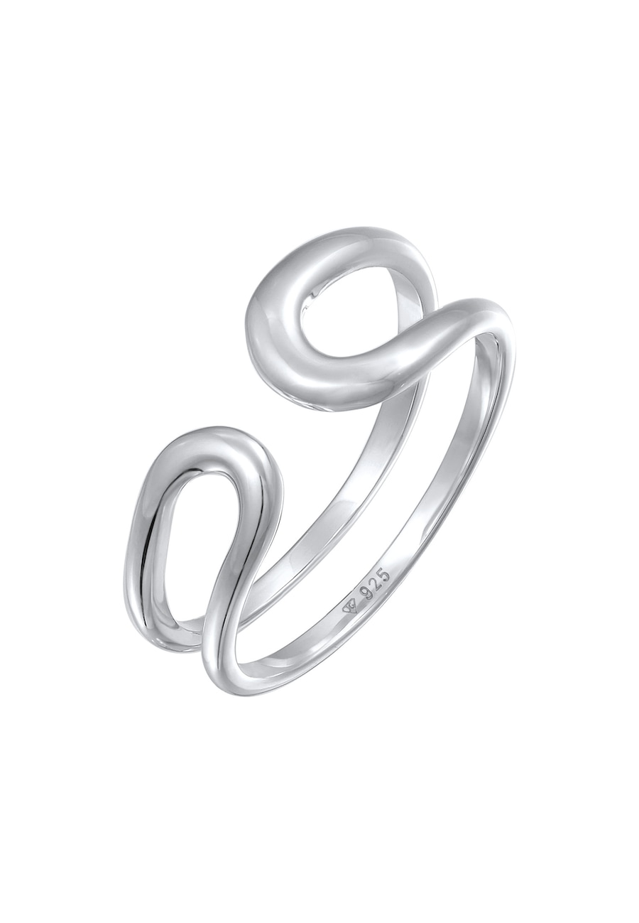 Elli PREMIUM Ring Dames Open Geo Modern Verstelbaar in 925 sterling zilver Zilver