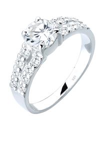 Elli Dames Engagement Glanzend met Zirconia Kristallen in 925 Sterling Zilver Wit