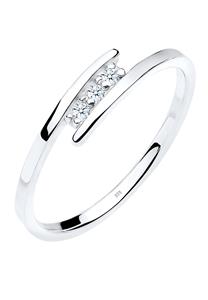 Elli DIAMONDS Dames Klassiek Elegant met Diamant (0,06 ct.) in 925 Sterling Zilver Wit