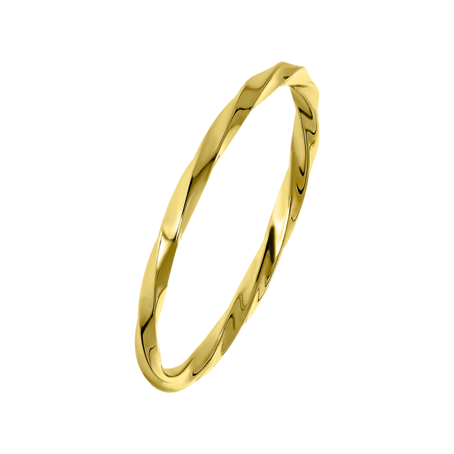 Lucardi Ring Zilver - goudkleurig