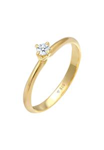 Elli DIAMONDS Dames Solitaire Ring Filigraan Klassiek met Diamant (0.11 ct.) in 925 Sterling Zilver