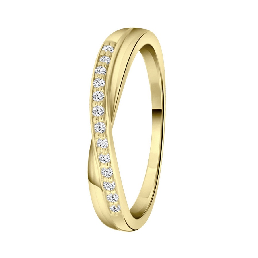 Lucardi Ring Zilver - goudkleurig