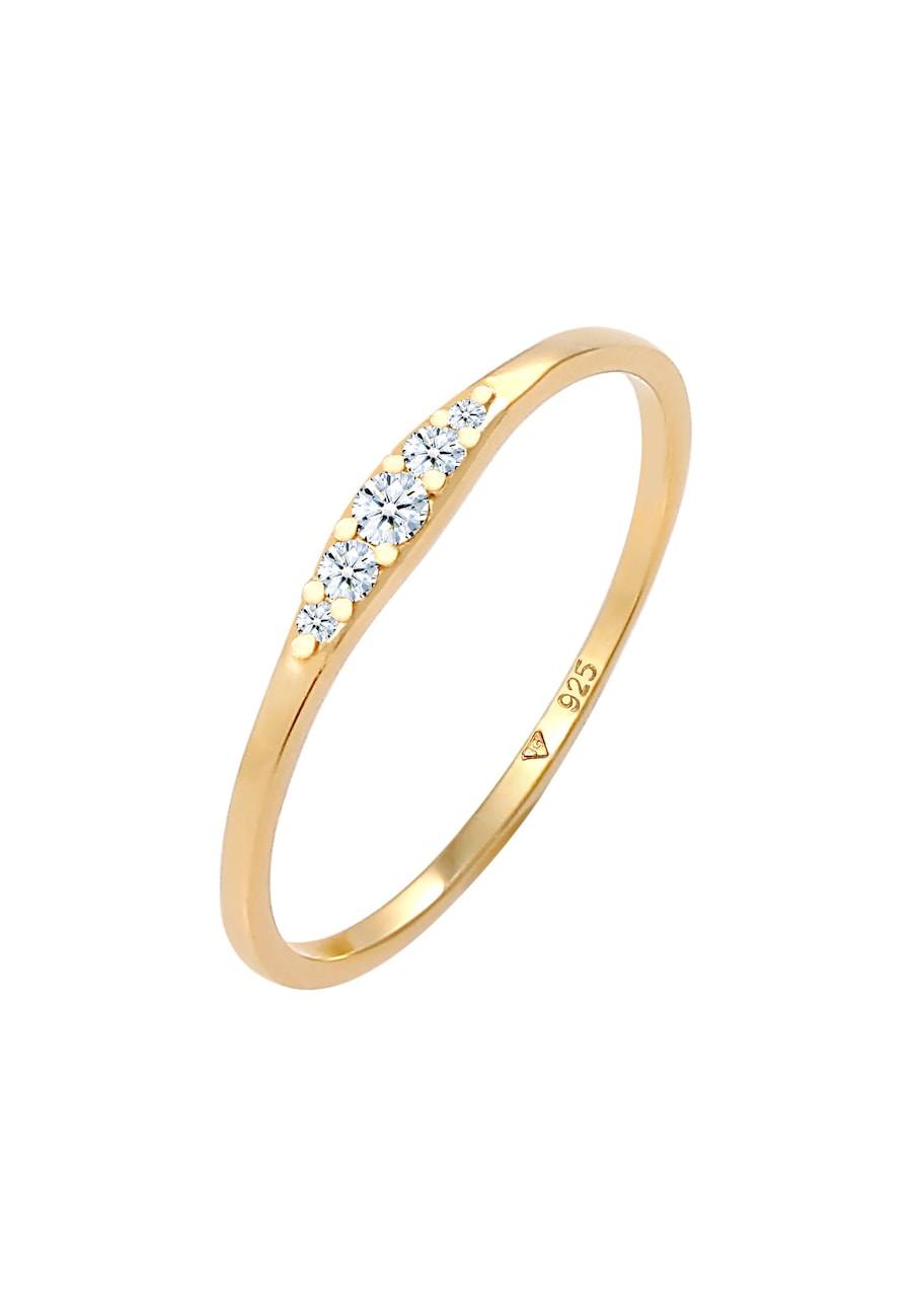 Elli DIAMONDS Dames Verlovingsring met Diamant (0.07 ct) Bridal in 925 Sterling Zilver