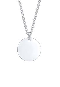 Elli Kette mit Anhänger Basic Plättchen Erbskette 925 Silber, Plättchen