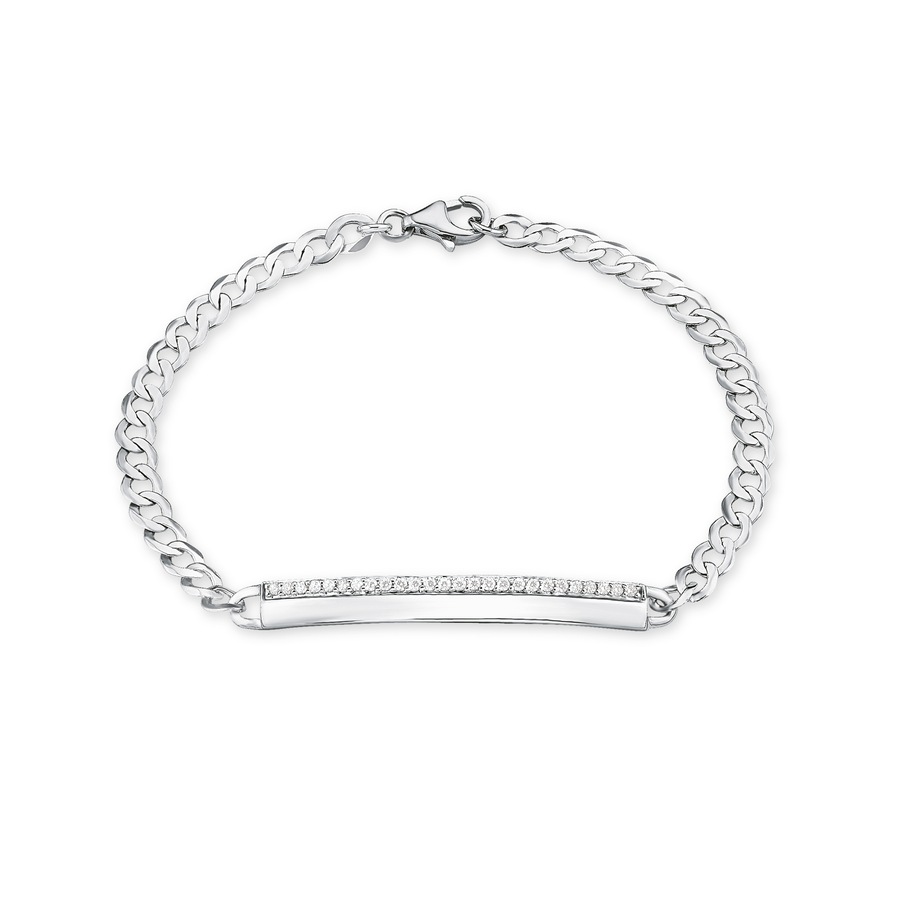 Amor ID armband voor dames, 925 Sterling zilver, zirkonia synth.