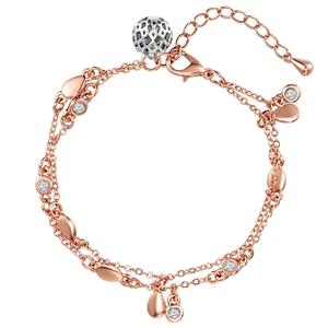 Bracelet with Swarovski crystals Metaal Embellished with Swarovski crystals Parel synthetisch in Roségoud