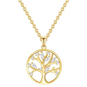 Rafaela Donata Silberkette Baum des Lebens gelbgold, aus Sterling Silber