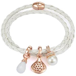 Lulu & Jane Armband Armband weiß Perle (synth) weiß verziert mit Kristallen von Swarovski weiß Glas weiß
