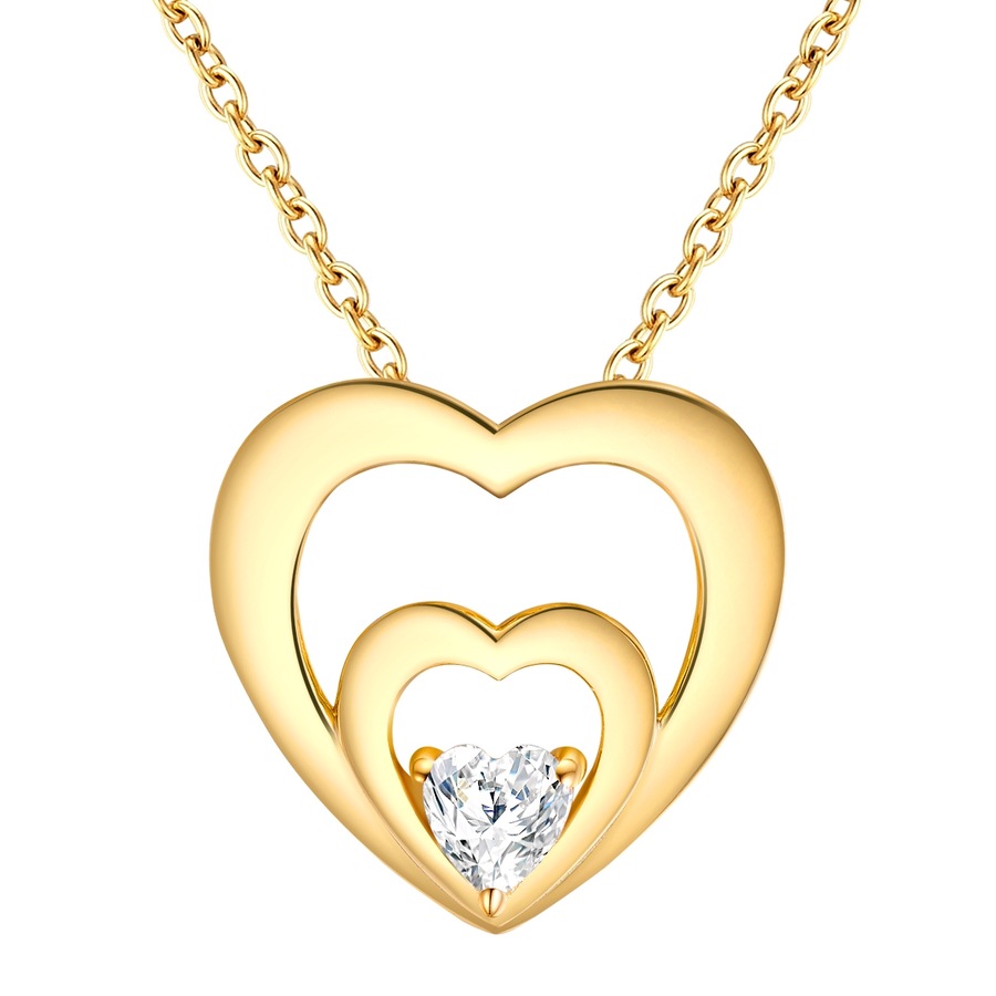 Rafaela Donata Silberkette Herz gelbgold, aus Sterling Silber