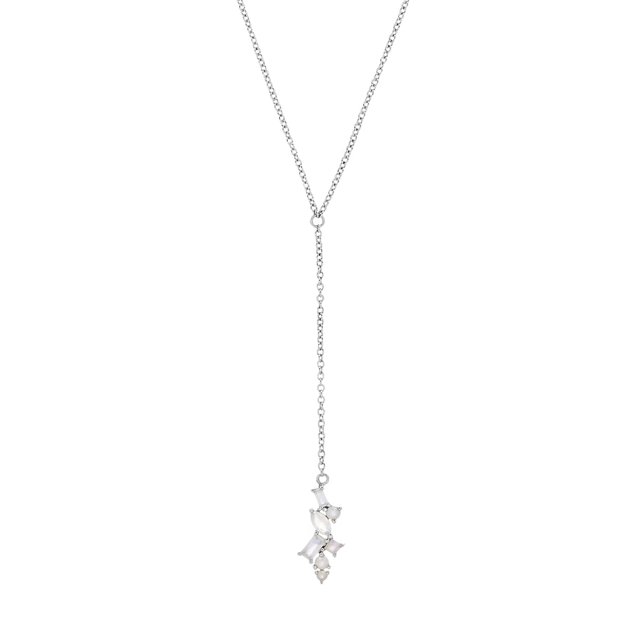 Amor Ketting met hanger voor dames, 925 sterling zilver, gesynthetiseerde opaal