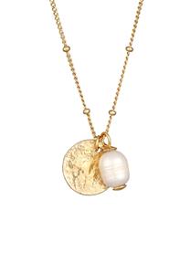 Elli Premium Perlenkette Kugelkette Plättchen Barockperle Vintage 925 Silber