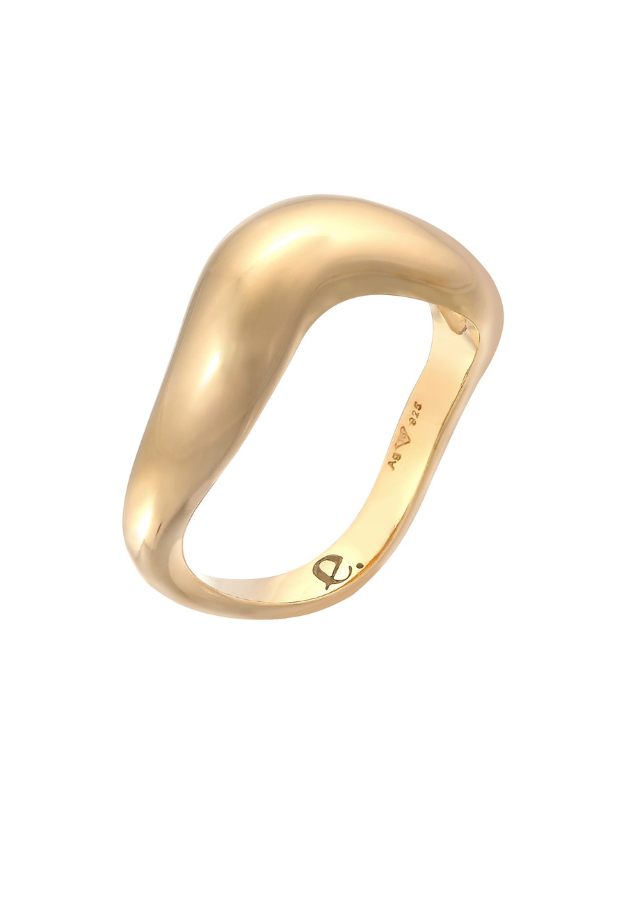 Elli PREMIUM Ring Dames Golven Trend Organiek in 925 sterling zilver