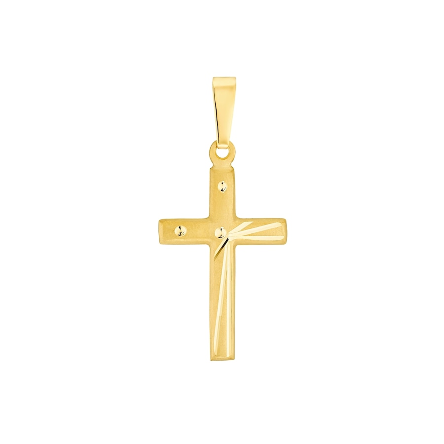 Amor Motief tag voor mannen en vrouwen, unisex, goud 375 kruis