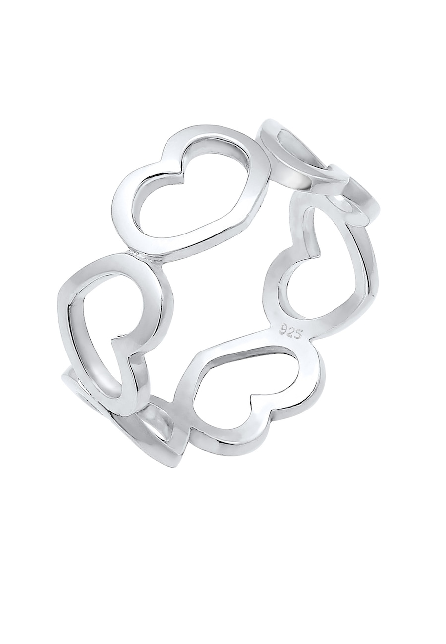 Elli Dames Band harten symbool uitgesneden trend in 925 sterling zilver