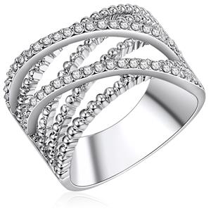 Mode-ring Metaal Glas in Zilver