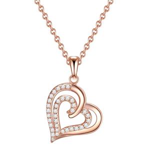 Rafaela Donata Zilveren ketting Hart Sterling zilver Zirkonia in Roségoud