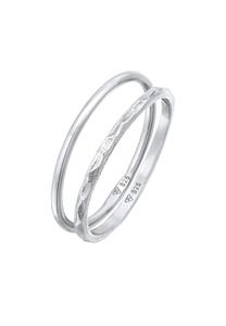 Elli Dames Band Set van 2 Stack in 925 Sterling Zilver