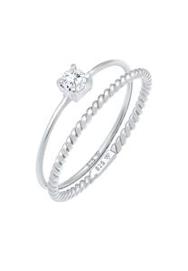 Elli Ring-Set Zirkonia Gedreht Twisted Set (2 tlg) 925 Silber, Ring Set