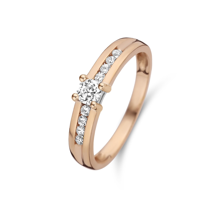 Isabel Bernard La Concorde Estee 14 Karaat Rosé Gouden Ring (Maat: 50) - Roségoud/Witgoud