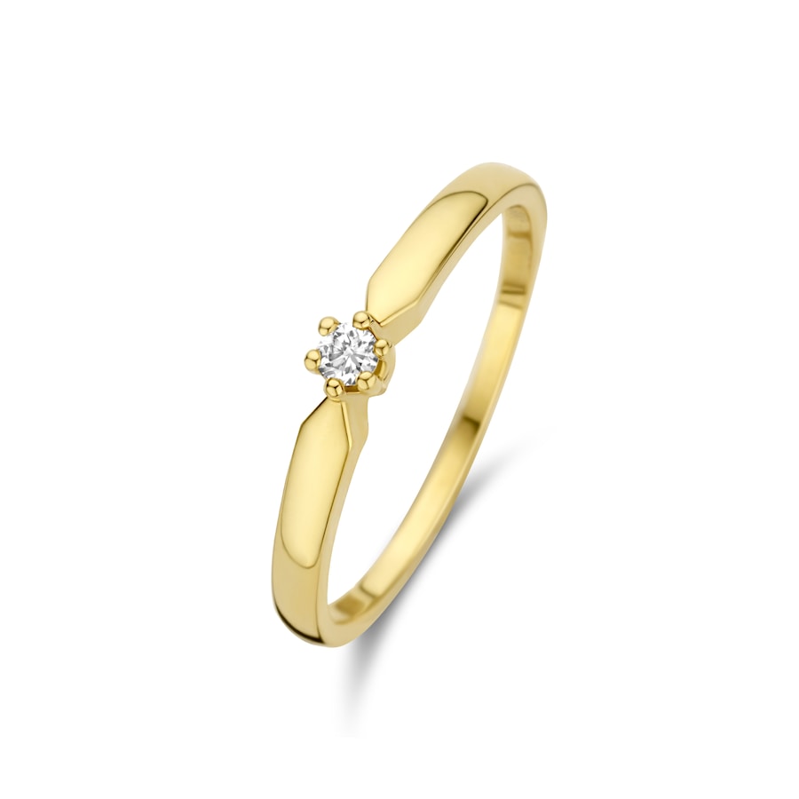 Isabel Bernard De la Paix Emily 14 karaat gouden ring | diamant 0.05 ct | - Goud