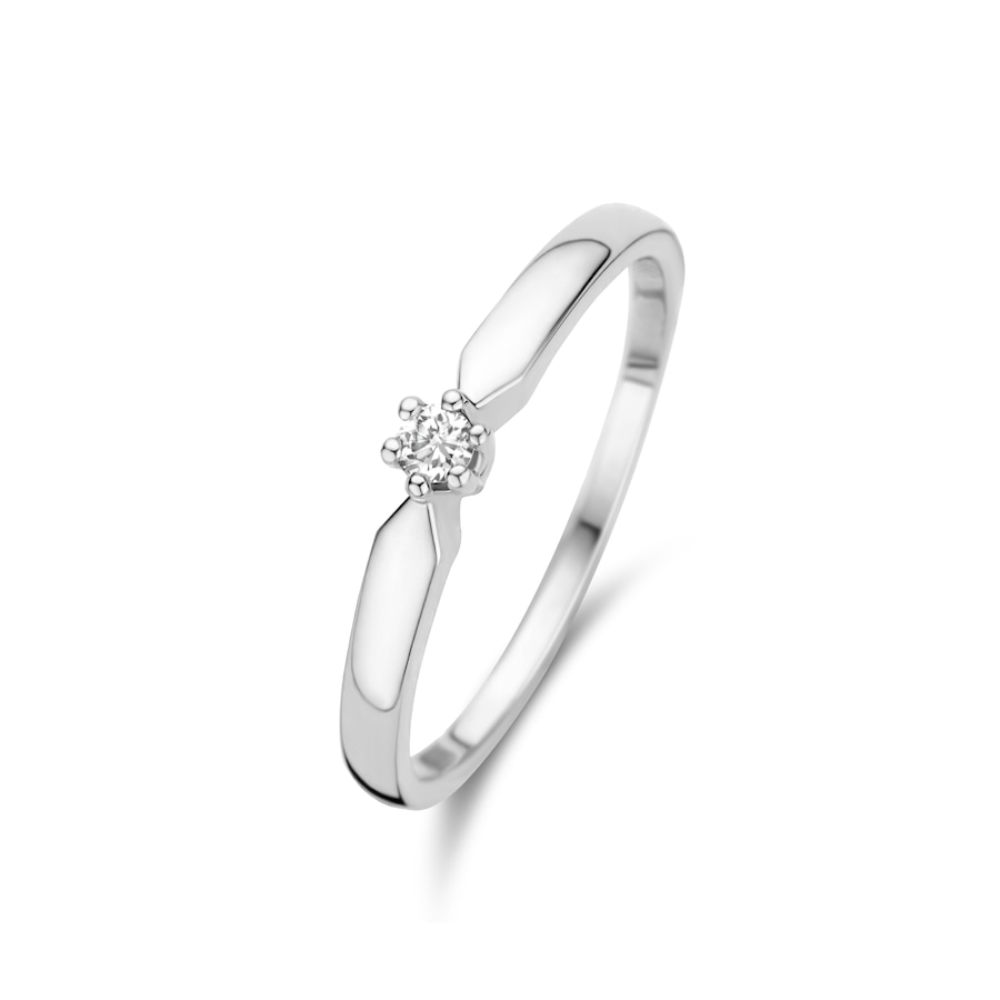 Isabel Bernard De la Paix Emily 14 karaat witgouden ring | diamant 0.05 ct | - Witgoud