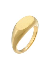 Elli Fingerring Siegelring Oval Glanz Geo Basic Trend 925 Silber, Siegelring