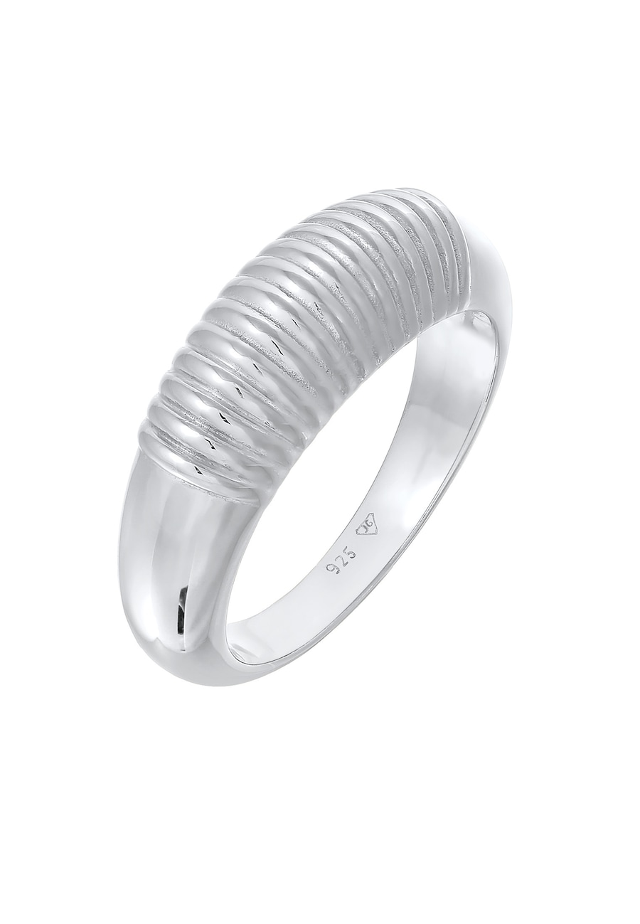 Elli PREMIUM Ring Dames Ripple Design Chunky in 925 sterling zilver Gerhodineerd