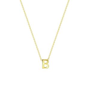 Lucardi 9 karaat ketting met letter hanger - b