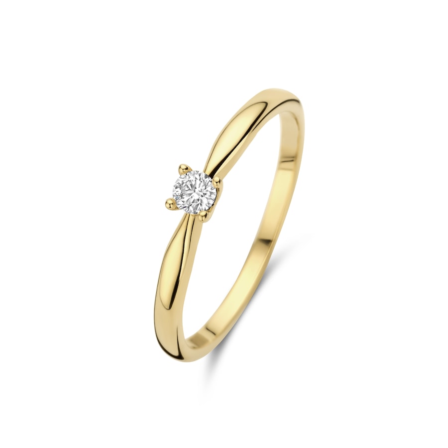 Isabel Bernard De la Paix Christine 14 karaat gouden ring | diamant 0.10 ct | - Goudkleurig