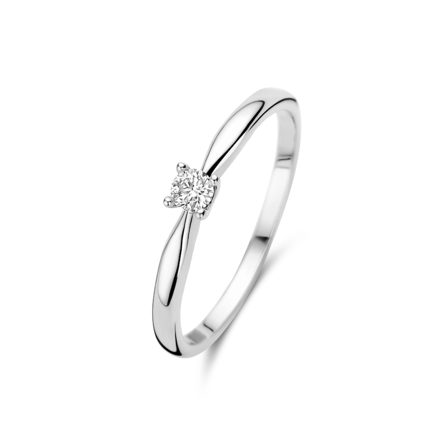 Isabel Bernard De la Paix Christine 14 karaat witgouden ring | diamant 0.10 ct | - Witgoud