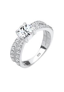 Elli Dames Engagement Sparkling met Kristallen in 925 Sterling Zilver Wit