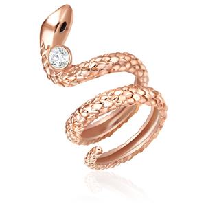 Lulu & Jane Fingerring Ring roségold verziert mit Kristallen von Swarovski weiß