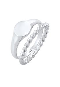 Elli Dames zegelring ring Duo Basic Trend in 925 sterling zilver