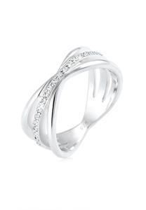 Elli PREMIUM Dames Ring met Kristallen in 925 Sterling Zilver Rose Goud Plated