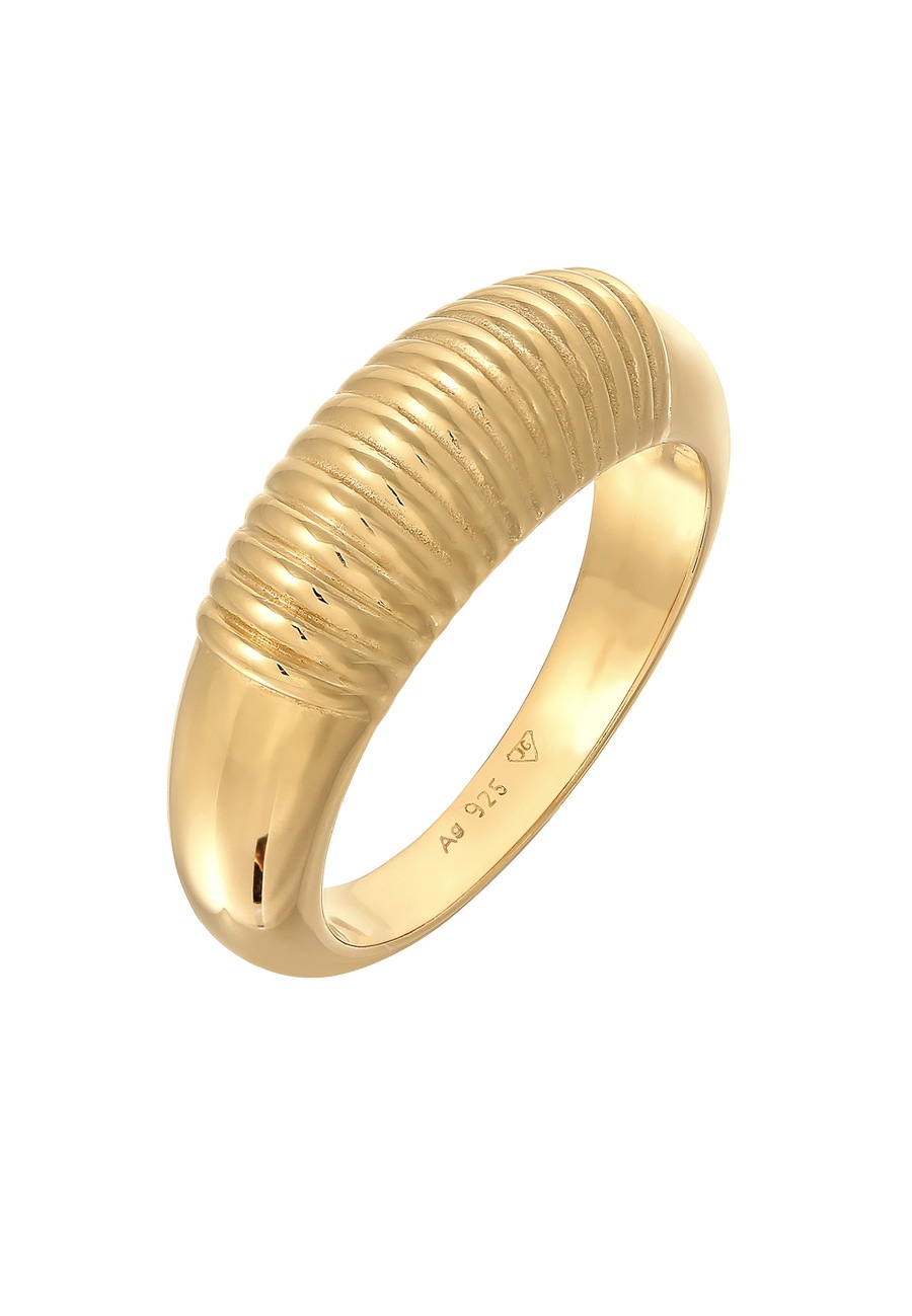Elli Premium Fingerring Bandring Chunky Riffel Design 925 Ring