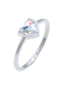 Elli Fingerring Herz Love Kristalle 925 Silber, Herz