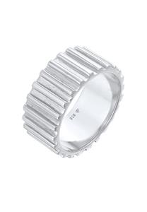 Elli Premium Fingerring Bandring Relief Rillen Trend Breit 925 Silber