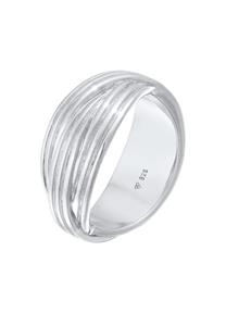 Elli PREMIUM Ring Dames Wikkel Structuur Gedraaid in 925 sterling zilver Gerhodineerd