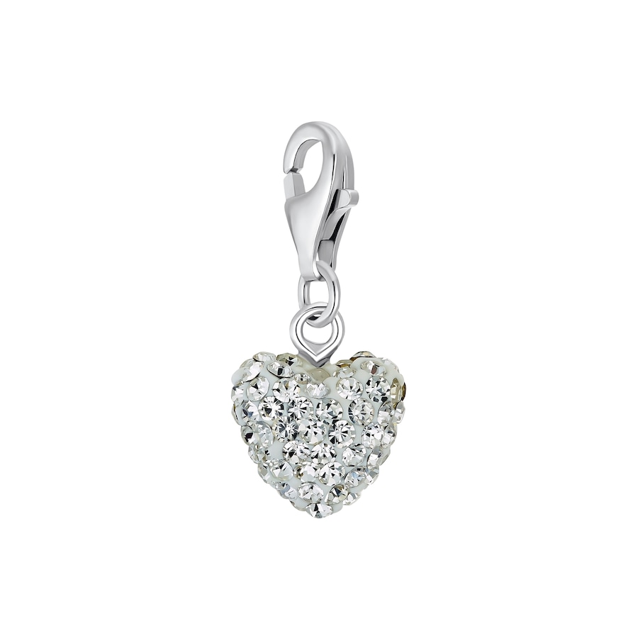 Amor Charme voor dames, 925 sterling zilver, kristalglas | hartje