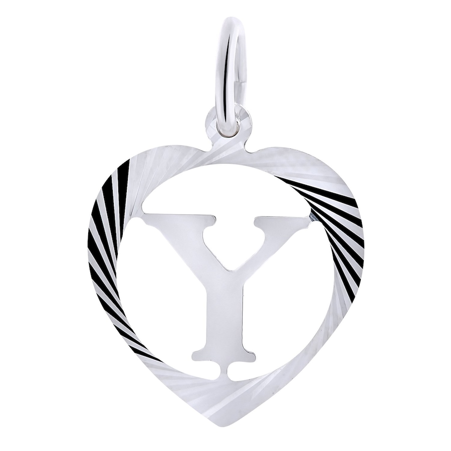 Lucardi Zilveren hanger alfabet in hart facet - y