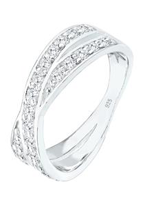 Elli Dames Engagement Sparkling met Zirconia Kristallen in 925 Sterling Zilver Wit