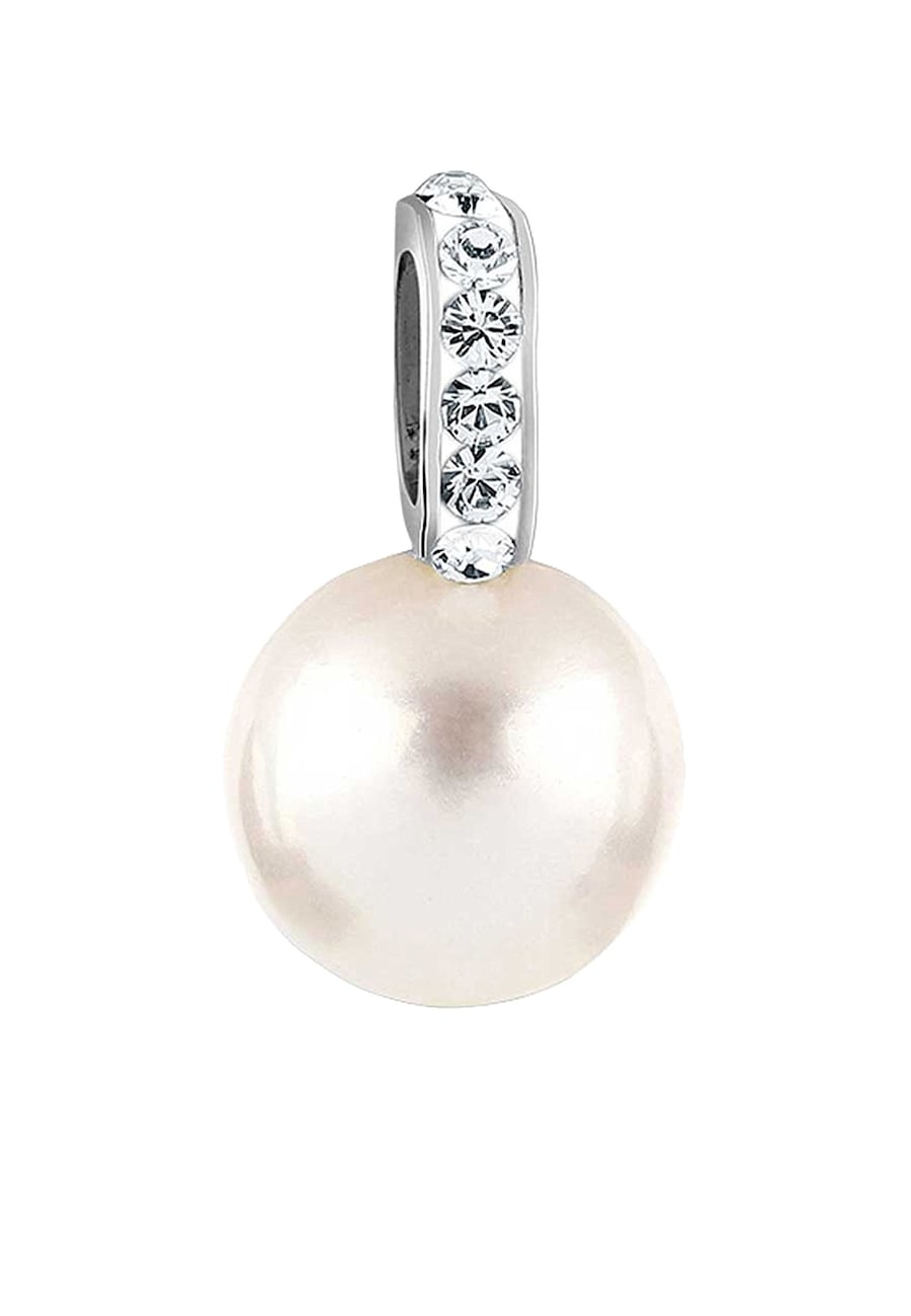 Nenalina Kettenanhänger Muschelkern-Perle Kristalle 925 Silber