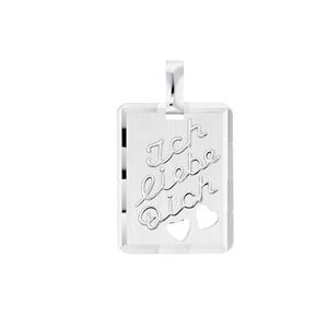 Amor Motief tag Unisex, 925 Sterling Zilver | Hart