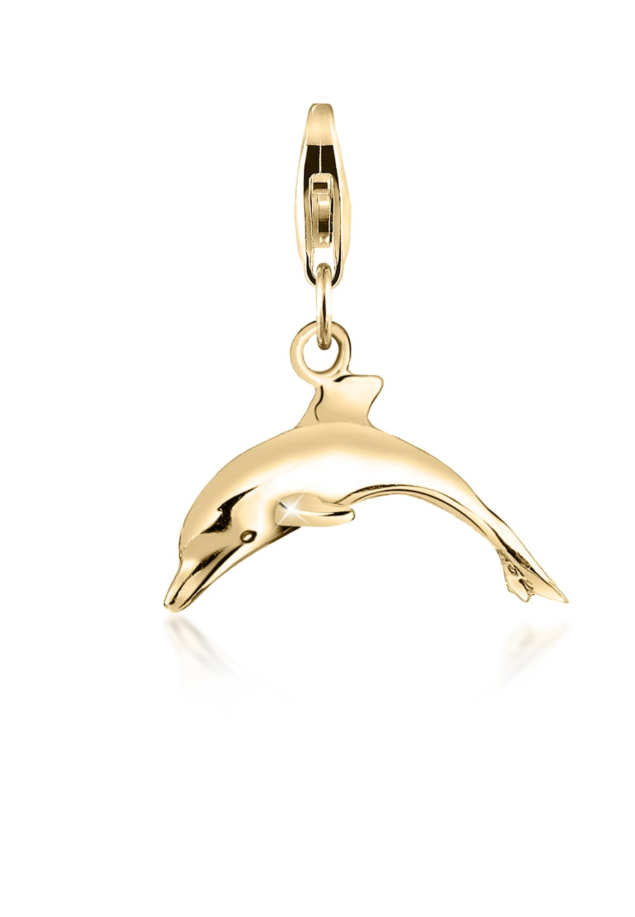 Nenalina Charm-Einhänger Charm Delfin Tier Anhänger 925 Silber, Delfin