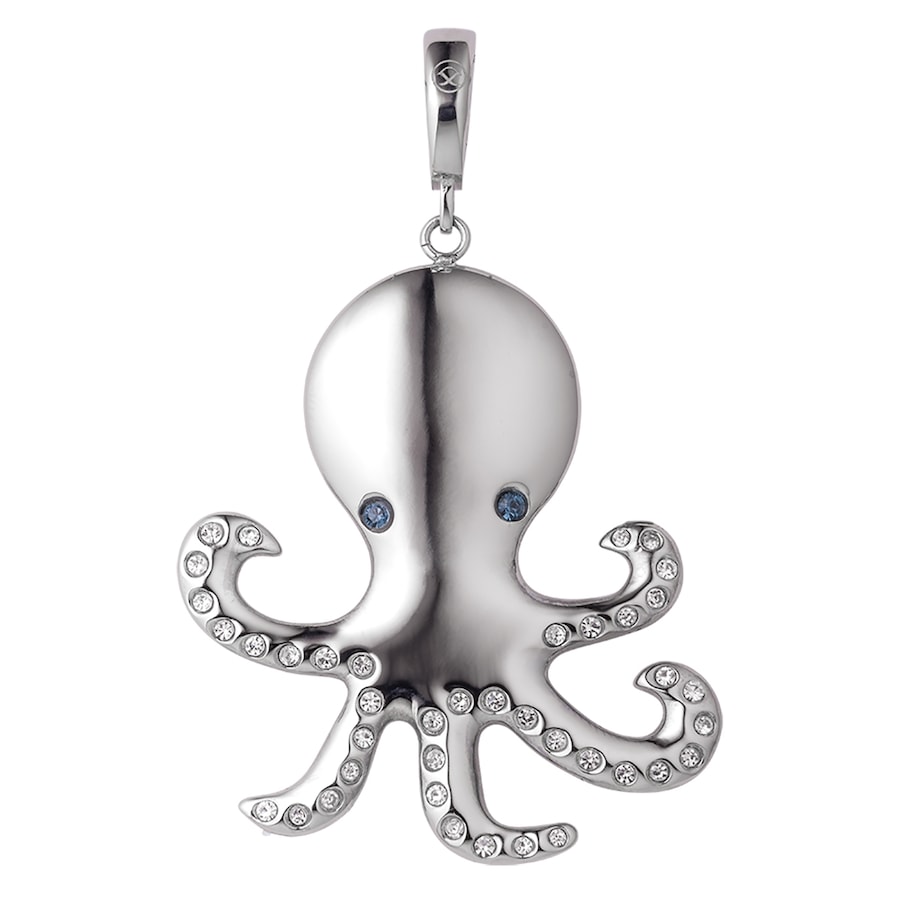Pippa&Jean Edelstalen hanger Octopus Edelstaal Embellished with Swarovski crystals in Zilver